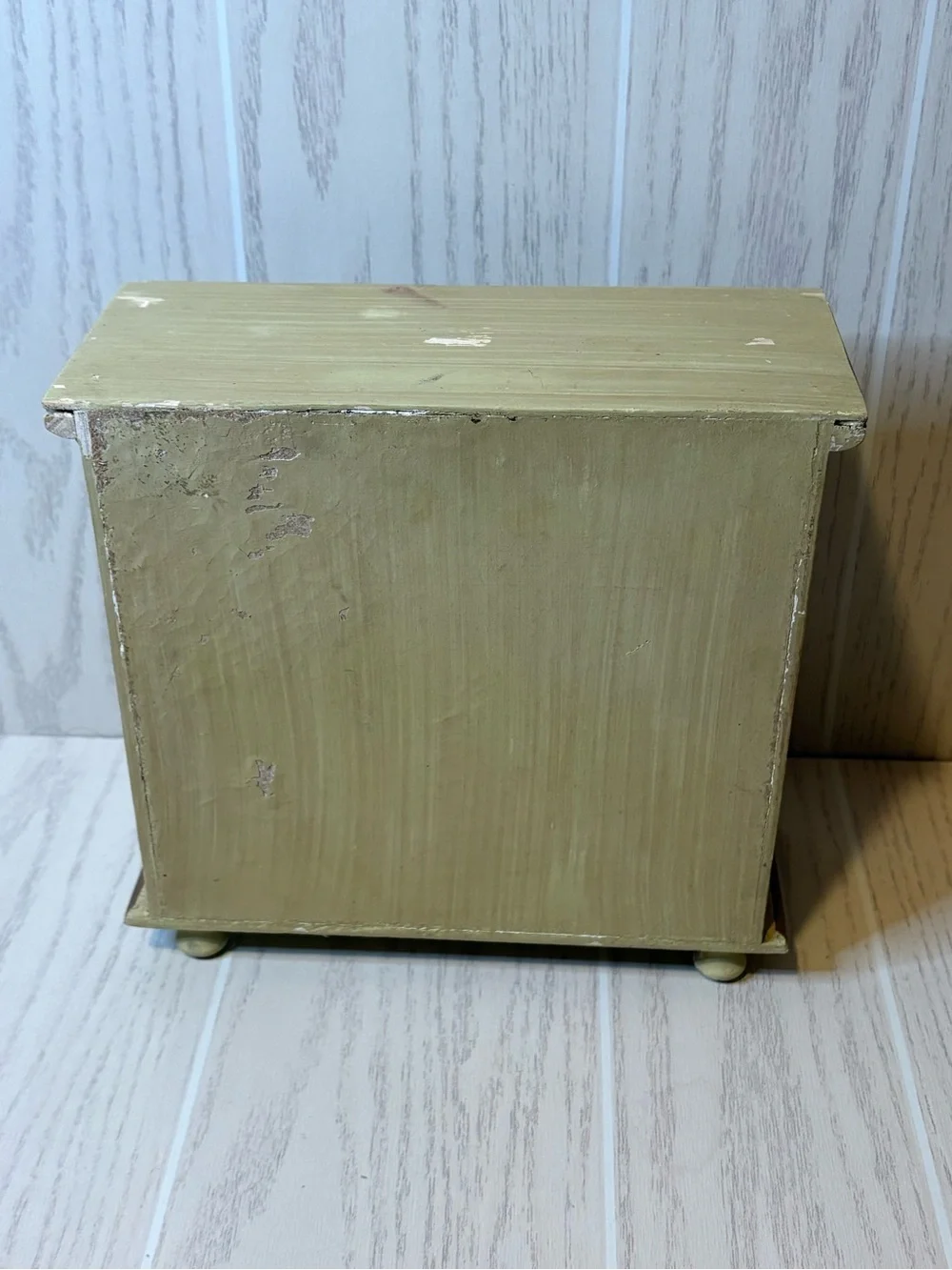 Vintage wooden jewelry box mini dresser floral cottage core